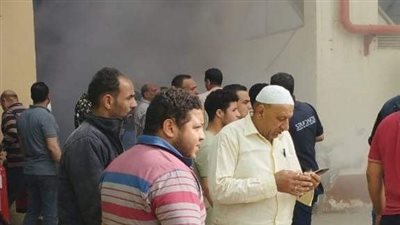 إخماد حريق شب فى مستشفى شبين الكوم التعليمى بالمنوفية