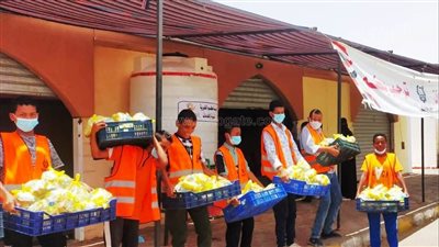 قوافل غذائية وعلاجية للوافدين من السودان، بموقف كركر فى أسوان (صور)