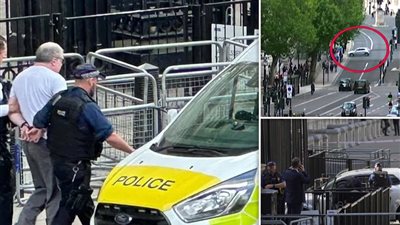  اقتحام داونينج ستريت، كواليس اصطدام سيارة ببوابات مقر الحكومة البريطانية أثناء تواجد رئيس الوزراء، الشرطة تحقق وسط مخاوف الاغتيال (صور)