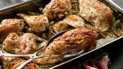 طريقة عمل دجاج روستو في الفرن بالليمون المخلل (فيديو)