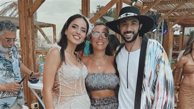 نجل ماجد الكدواني يحتفل بزفافه للمرة الثانية على حمام السباحة (صور)