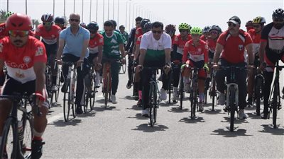محافظة بورسعيد تشارك في ماراثون الدراجات الهوائية بالعاصمة الإدارية الجديدة (صور)