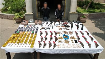 ضبط تشكيل عصابى بحوزتهم ترسانة أسلحة نارية في الشرقية 