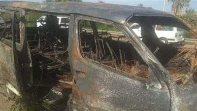  النيابة تأمر بتفريغ الكاميرات لكشف سبب تفحم ميكروباص في الوراق 