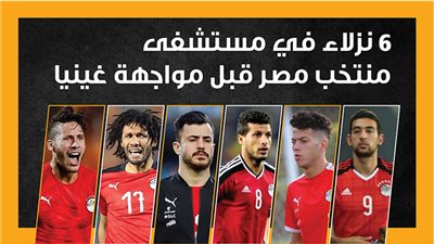 6 نزلاء في مستشفى منتخب مصر قبل مواجهة غينيا (إنفوجراف)