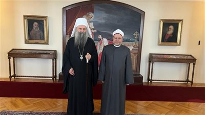مفتي الجمهورية يلتقي بطريرك الكنيسة الأرثوذكسية لصربيا