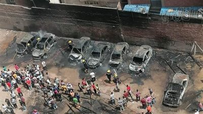 السيطرة على حريق في جراج ببولاق الدكرور