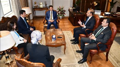 وزير الشباب والرياضة يستقبل رئيس الاتحاد الدولي للجمباز (صور)