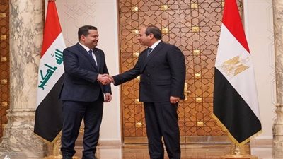  السيسي يستقبل رئيس وزراء العراق بمدينة العلمين الجديدة