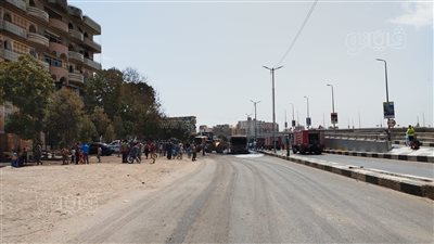 آثار حريق محطة وقود المعنا في قنا (صور)