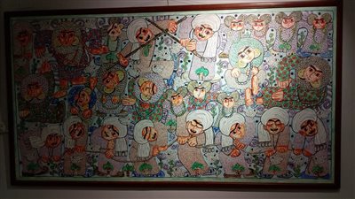 صور من معرض شيخ التشكيليين الجباخنجي 