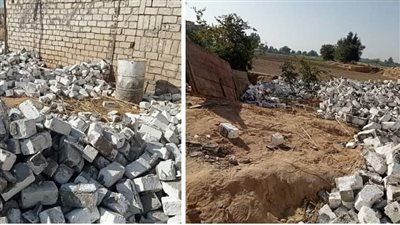 إزالة 26 حالة تعد بالبناء على الأراضي الزراعية وأملاك الدولة فى 4 مراكز بالمنيا