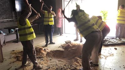 إزالة مخالفة تحويل جراج لكافيه وفتحه بنادي الصيد (صور)