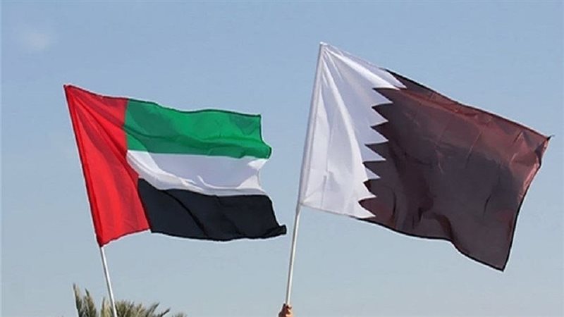 علم قطر والامارات،
