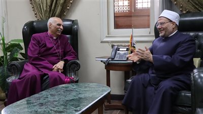 مفتي الجمهورية يستقبل رئيس أساقفة إقليم الإسكندرية للكنيسة الأسقفية للتهنئة بعيد الأضحى 