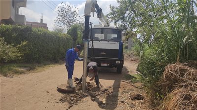 تطهير محطات رفع وشبكات الصرف الصحي بالمنوفية استعدادًا لعيد الأضحي