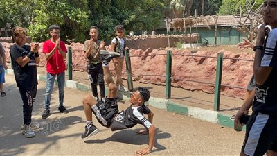 رقصة عقباوي، طريقة الشباب في الاحتفال بأول أيام عيد الأضحى بحديقة الحيوان (فيديو)