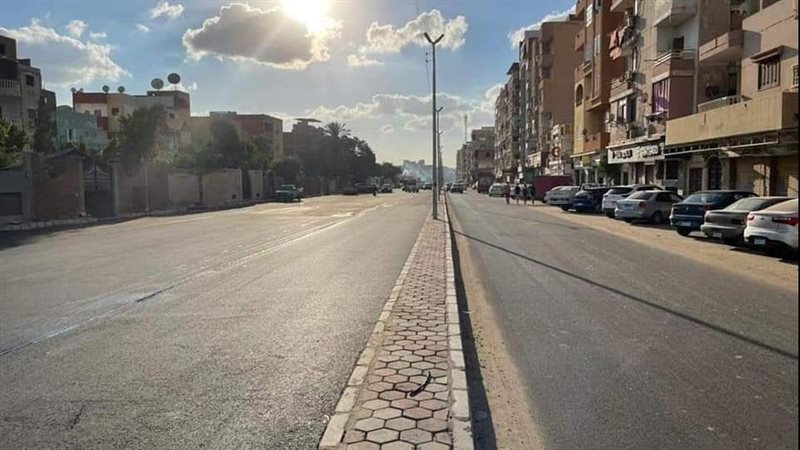 جانب من أعمال الرصف