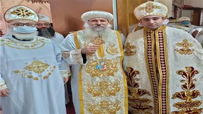 الأنبا ماركوس يرسم كاهنا لكنيسة الشهيدة دميانة بكفر الشيخ