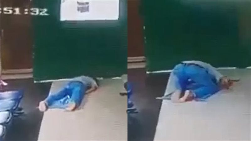 لحظة وفاة شاب أثناء