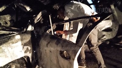 بينهم أب وابنته وشقيقان، أسماء ضحايا تفحم سيارة ملاكي بالصف