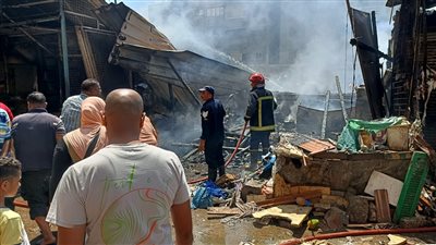 حريق في محل سمك بسوق المعمورة بالإسكندرية 