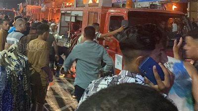 اندلاع حريق في معرض أحذية بجمصة (صور) 