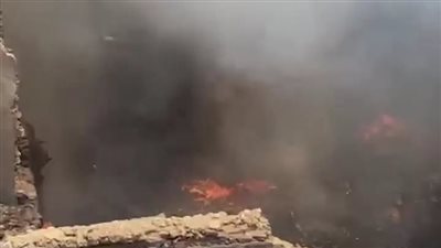 بدء عملية تبريد حريق منزل مهجور بالحسين 