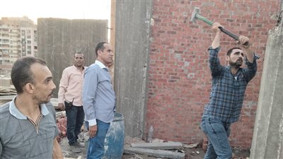 تنفيذ 3 حالات إزالة فورية لحالات بناء مخالف بأسيوط