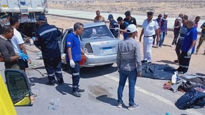 الحزن يخيم على بني سويف عقب مصرع 5 من أسرة واحدة في حادث بطريق الضبعة