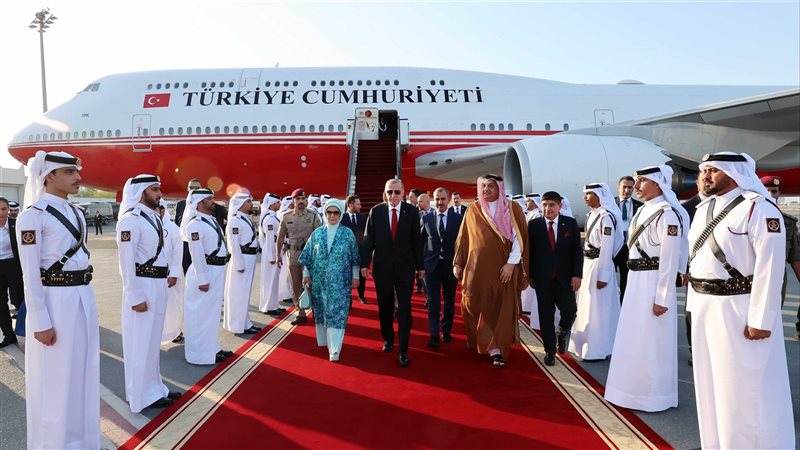 وصول أردوغان لقطر،