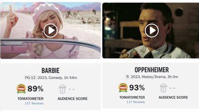 بعد طرحهما، Oppenheimer يتفوق على فيلم Barbie