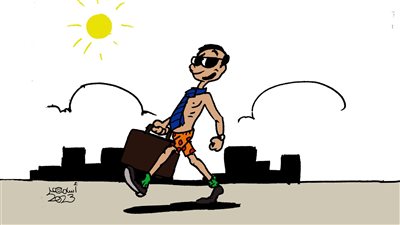 اللي بيحب الصيف وهو رايح الشغل في كاريكاتير فيتو 