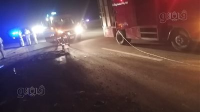 مصرع وإصابة 4 أشخاص في اشتعال سيارة ملاكي بالكيلو 64 (صور)