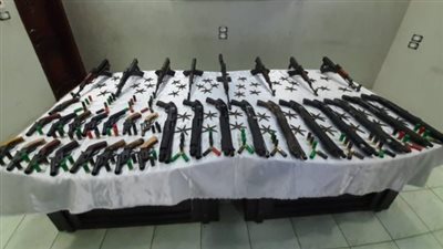  ضبط 53 قطعة سلاح نارى و11 قضية مخدرات فى دمياط وأسيوط 
