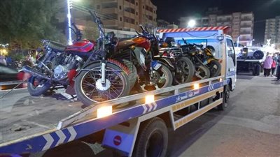 ضبط 47 دراجة نارية مخالفة وحجز 29 متهما من سائقي المركبات بالوادي الجديد