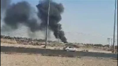 حريق مخزن وقود بطريق السويس الصحراوي 