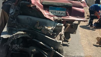 انقلاب سيارة سوزوكي على الطريق الأوسطى بالقرب من جامعة حلوان