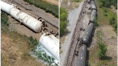 خروج قطارين عن مساريهما بولاية تكساس الأمريكية (صور)