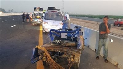 مصرع وإصابة 11شخصا فى تصادم 3 سيارات وتروسيكل بطريق إسكندرية الصحراوي