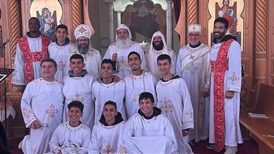 خدام مطرانية الجيزة يزورون كنيسة ناميبيا للأقباط الأرثوذكس