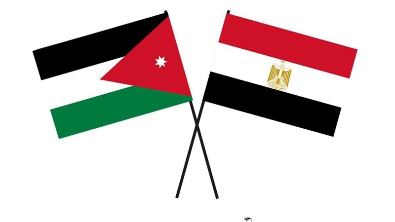 أعلام مصر والأردن،