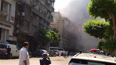 السيطرة على حريق مبنى وزارة الأوقاف والحماية المدنية تجرى أعمال التبريد ( صور)