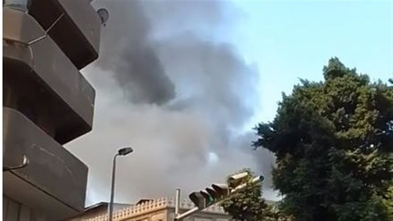 حريق وزارة الاوقاف،