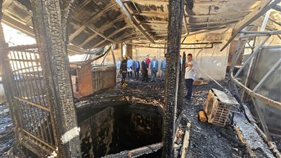  حريق مبنى وزارة الأوقاف، النيابة الإدارية تعاين موقع الحادث (صور)