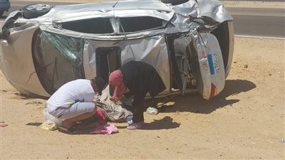 إصابة 3 أشخاص في انقلاب ملاكي بالمنيا