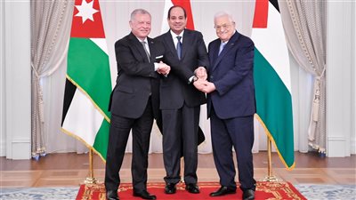  قادة مصر والأردن وفلسطين، حل القضية الفلسطينية وتحقيق السلام العادل والشامل خيار استراتيجي