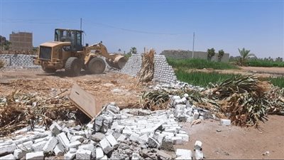 إزالة فورية لـ9 حالات تعدى على أراضي زراعية وأملاك دولة بأسيوط