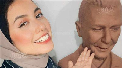 طالبة بفنون جميلة المنيا تصمم تمثالًا للفنان محمود حميدة (صور)