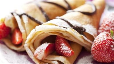 طريقة عمل الكريب الحلو، بالشيكولاتة أو العسل أو الزبادي بالفاكهة